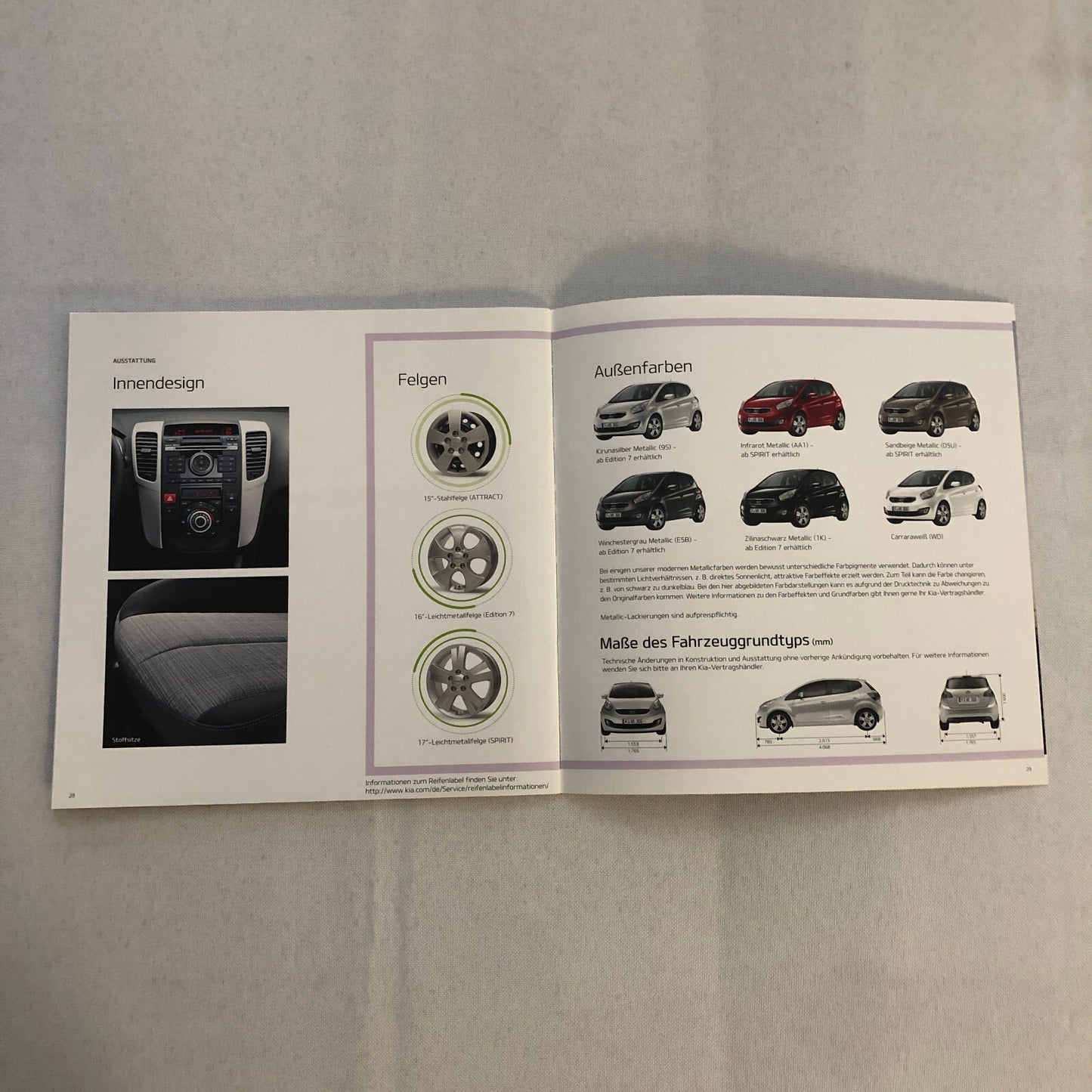 2014 Kia Venga Car Sales Brochure Catalog with Price List GERMAN Market