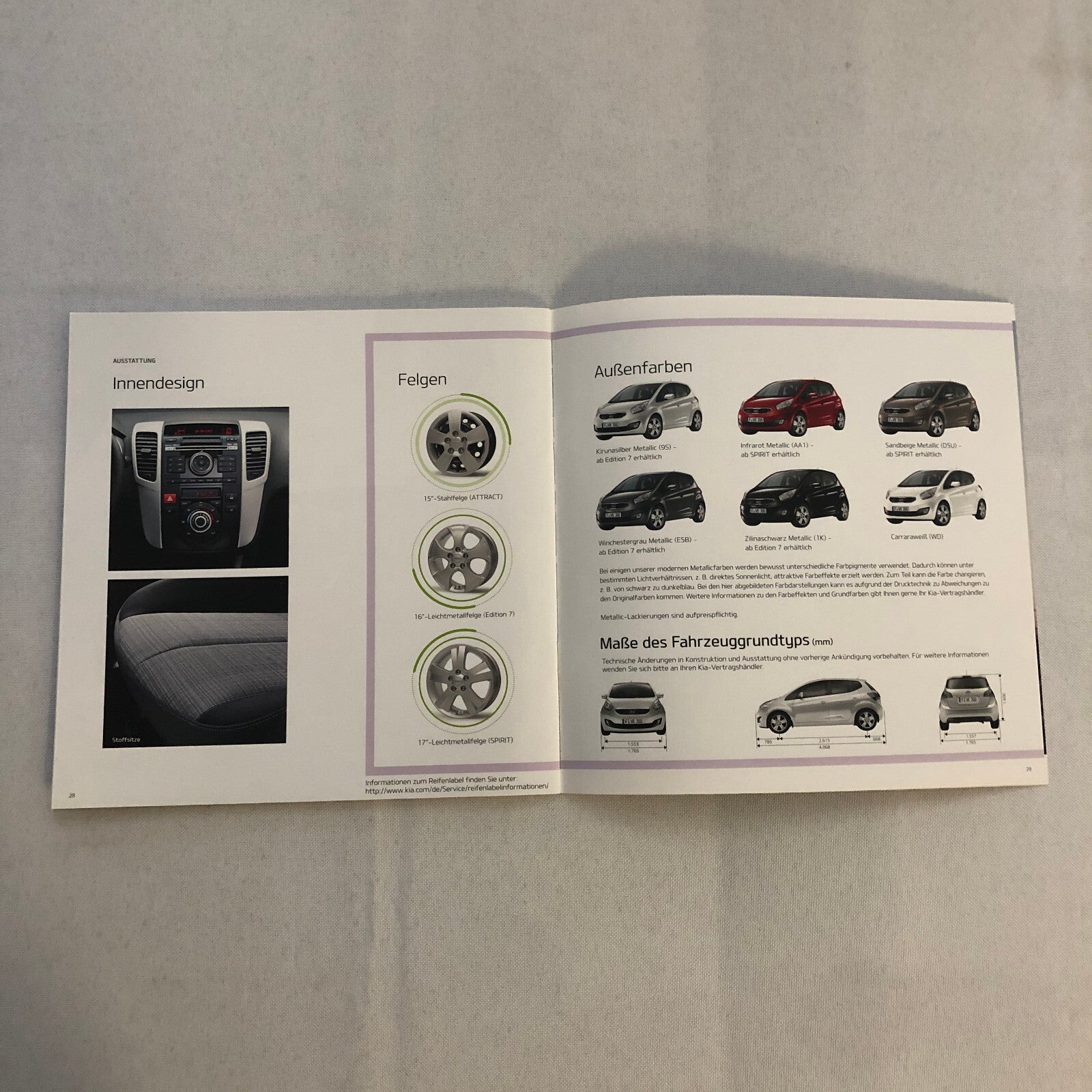 2014 Kia Venga Car Sales Brochure Catalog with Price List GERMAN Market