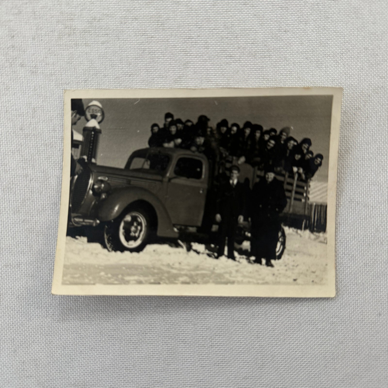 Vintage Photo Photograph People on Truck Quebec Canada