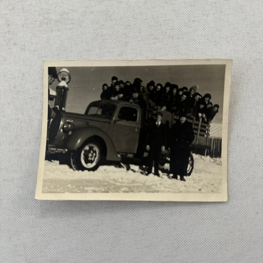 Vintage Photo Photograph People on Truck Quebec Canada