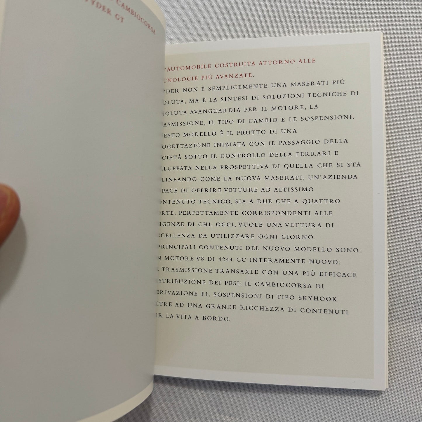 2001 Maserati Spyder Convertible Press Kit Brochure Photo CD Frankfurt Autoshow