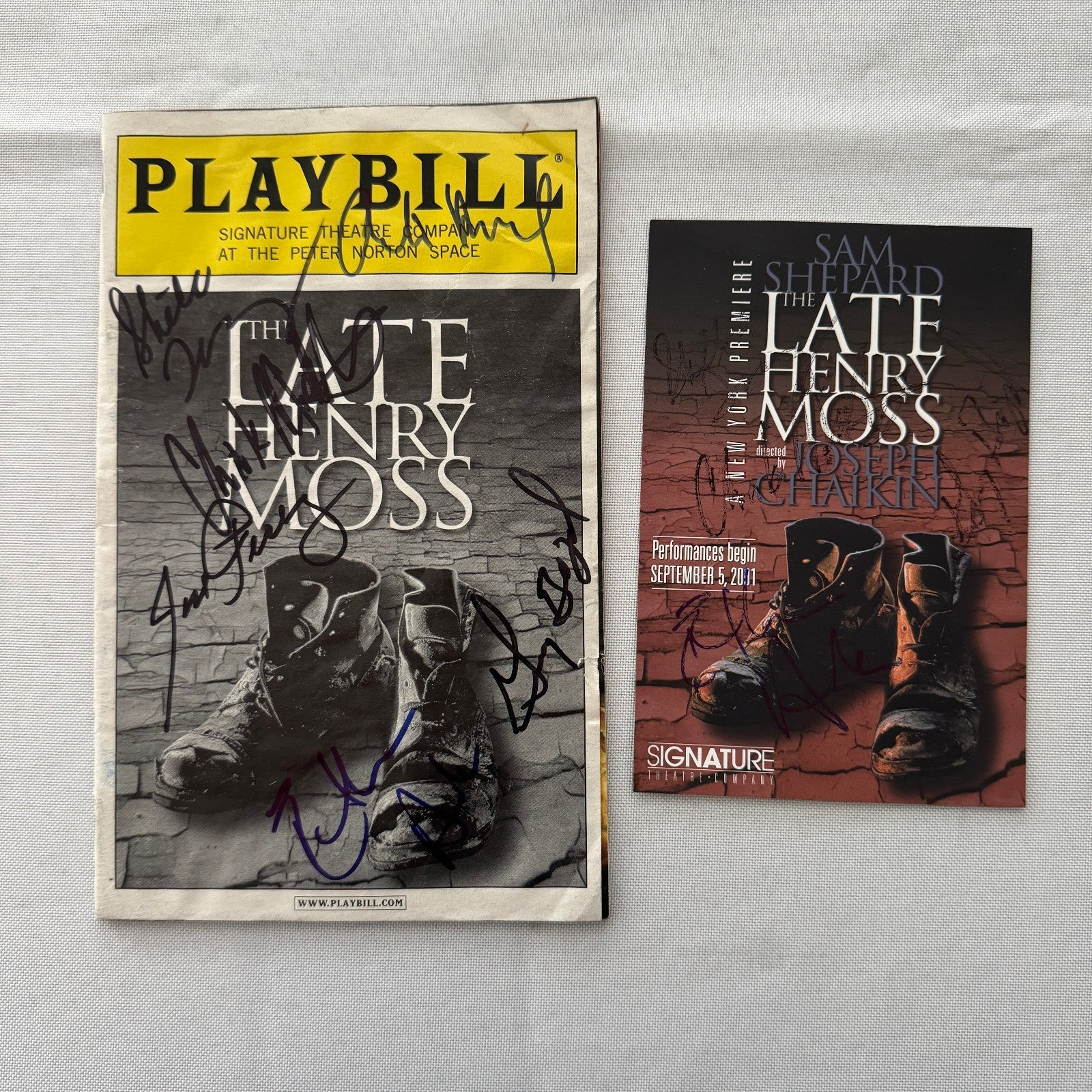 The Late Henry Moss Cast Signed Playbill Autographed Ethan Hawke Guy Boyd 2001