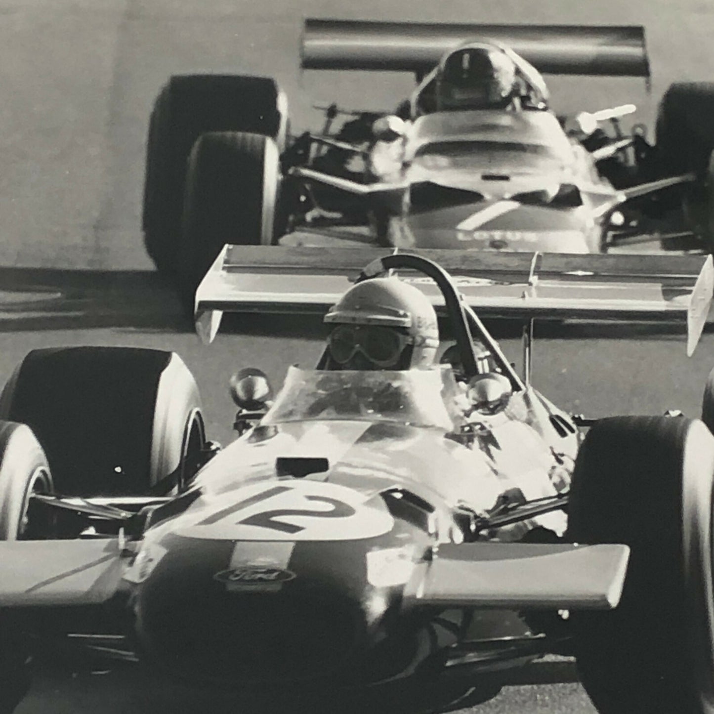 Vintage Racing Photo Photograph Jack Brabham & Graham Hill 1968 F1 DPPI 