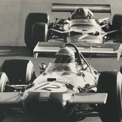 Vintage Racing Photo Photograph Jack Brabham & Graham Hill 1968 F1 DPPI 