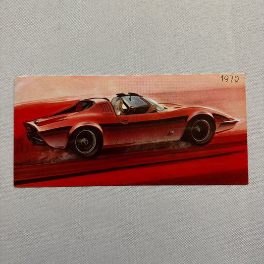 Opel Aero GT Concept Car Advertising Card German Text Vintage 1970