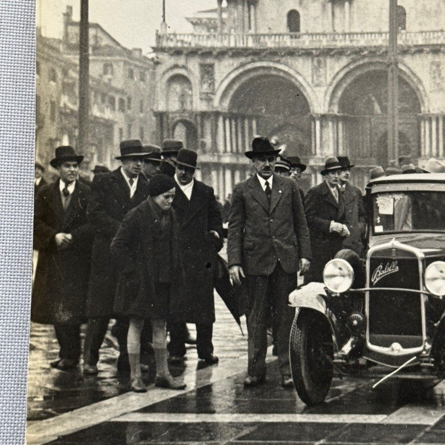 Vintage Fiat 508 Balilla at San Marco Square Photo Photograph Print with Caption
