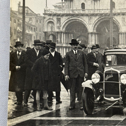 Vintage Fiat 508 Balilla at San Marco Square Photo Photograph Print with Caption