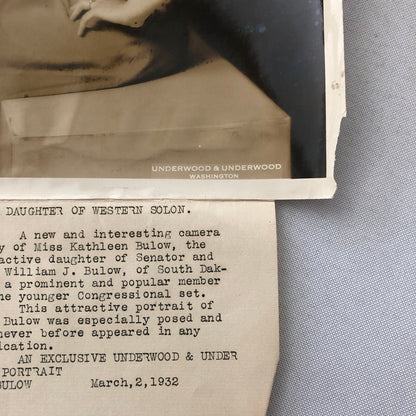Press Photo Photograph Daughter of Senator Society Woman Kathleen Bulow 1932