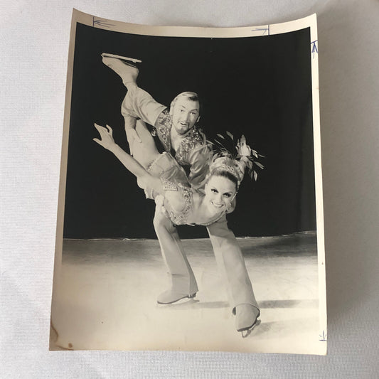 Vintage Figure Skating Press Photo 1974 Television Ice Skaters Photograph