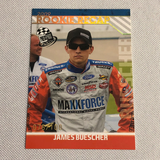 2010 Press Pass Rookie Recap RC James Buescher /100 NASCAR Card