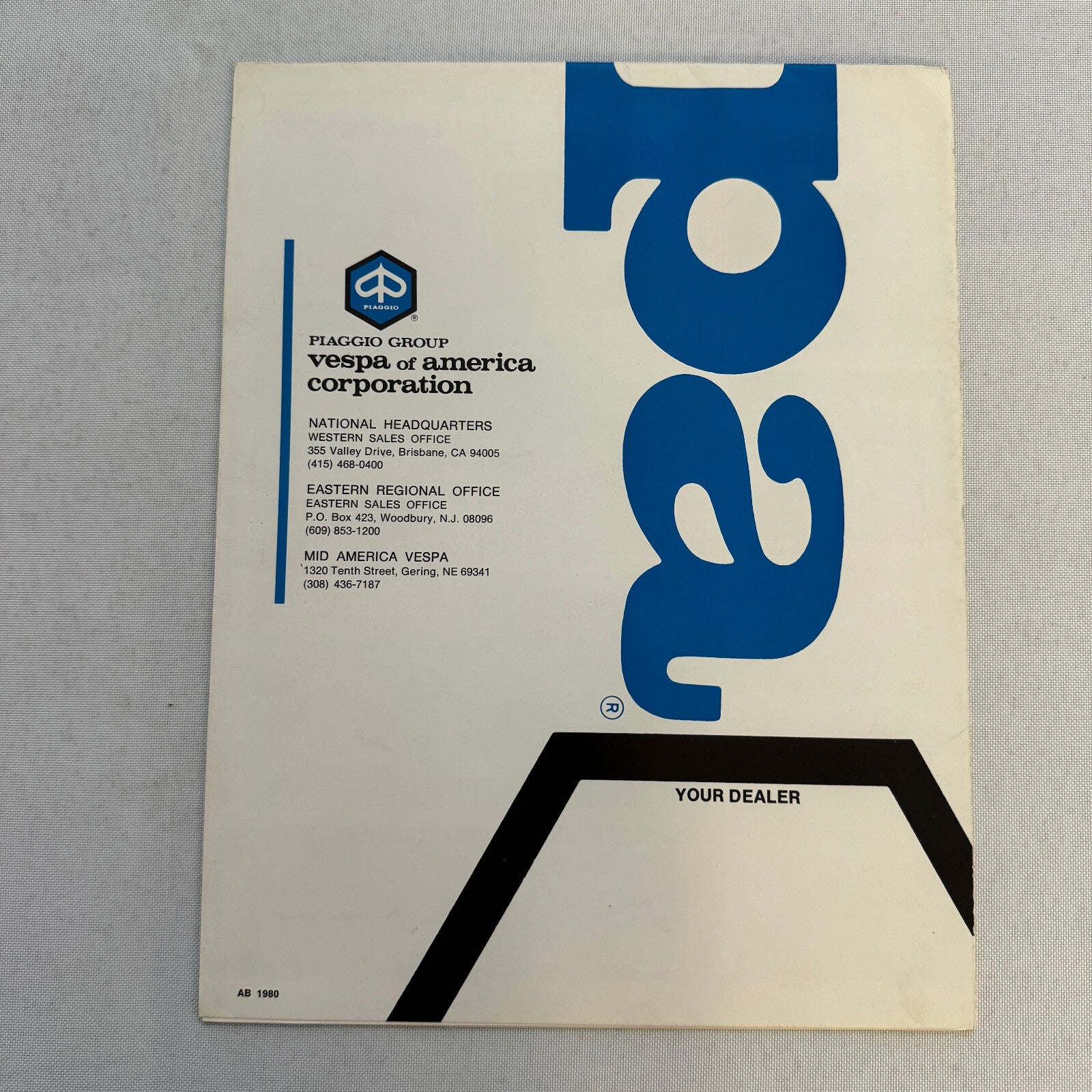 1980 Vespa Scooter and Moped ACCESSORIES Sales Brochure Catalog