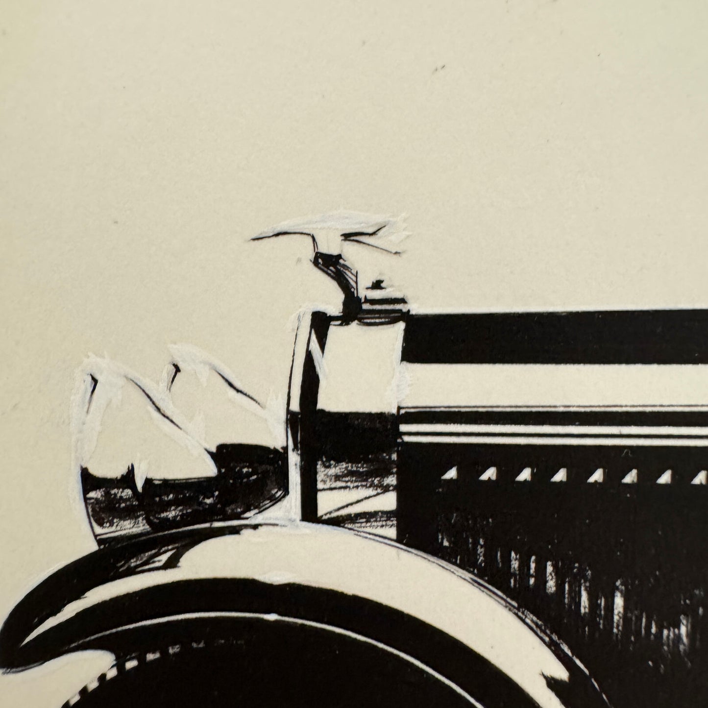 1929 Hispano Suiza Torpedo Automobile Illustration Art Drawing Hand Drawn