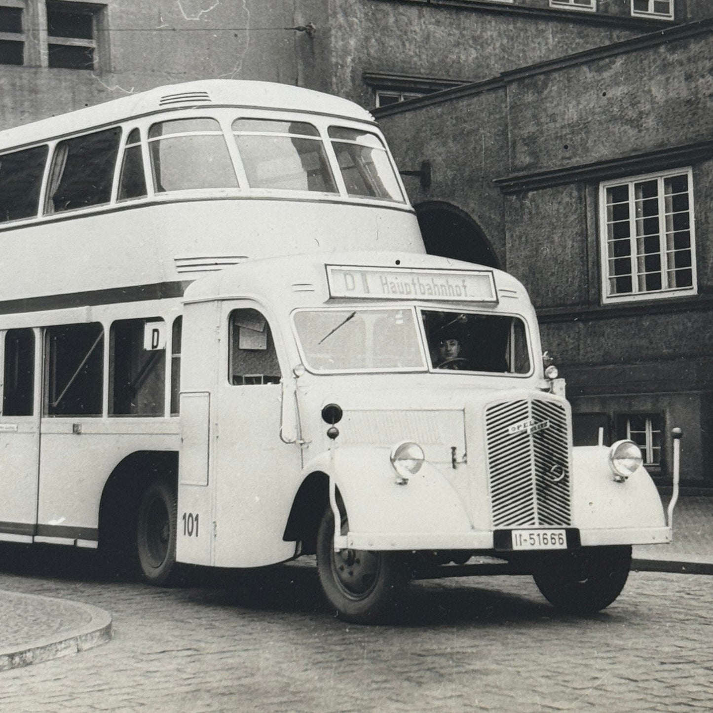 Vintage Opel Double Decker Bus Photo Photograph Print