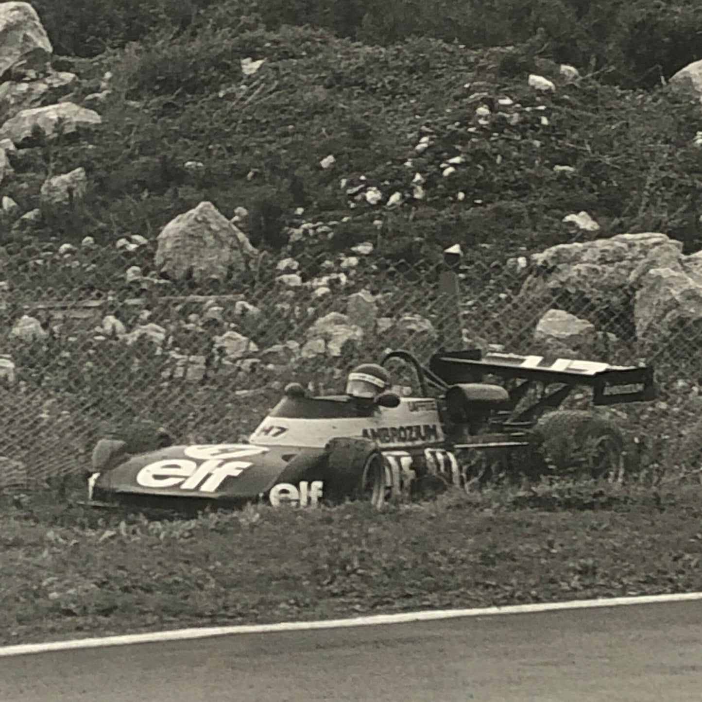 Vintage 1975 Formula 2 F2 Racing Photo Photograph Estoril Jacques Laffite ELF 