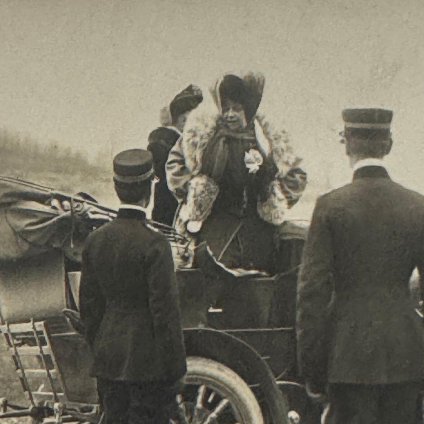 Antique Car Automobile Women Italian Real Photo Postcard RPPC Photograph