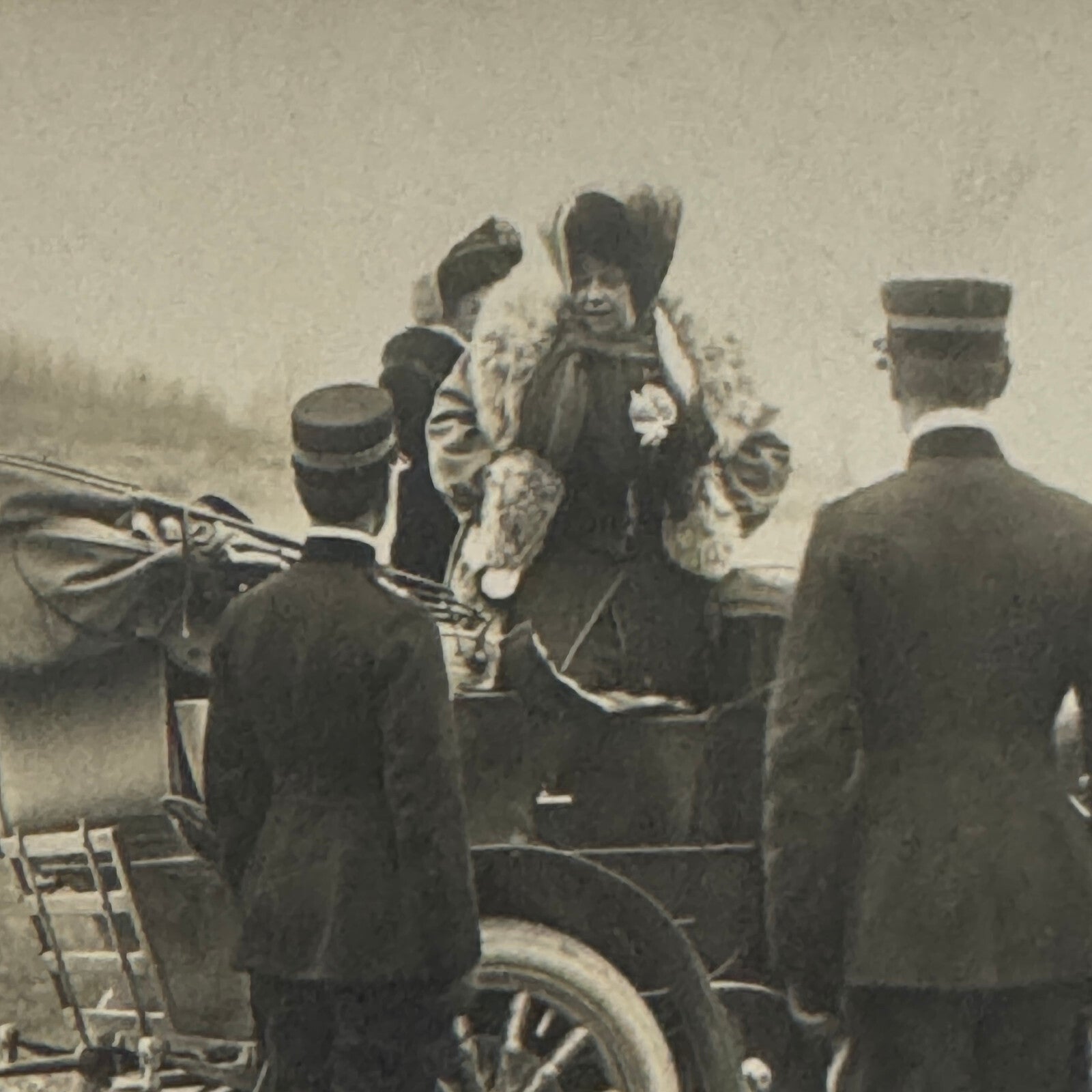 Antique Car Automobile Women Italian Real Photo Postcard RPPC Photograph