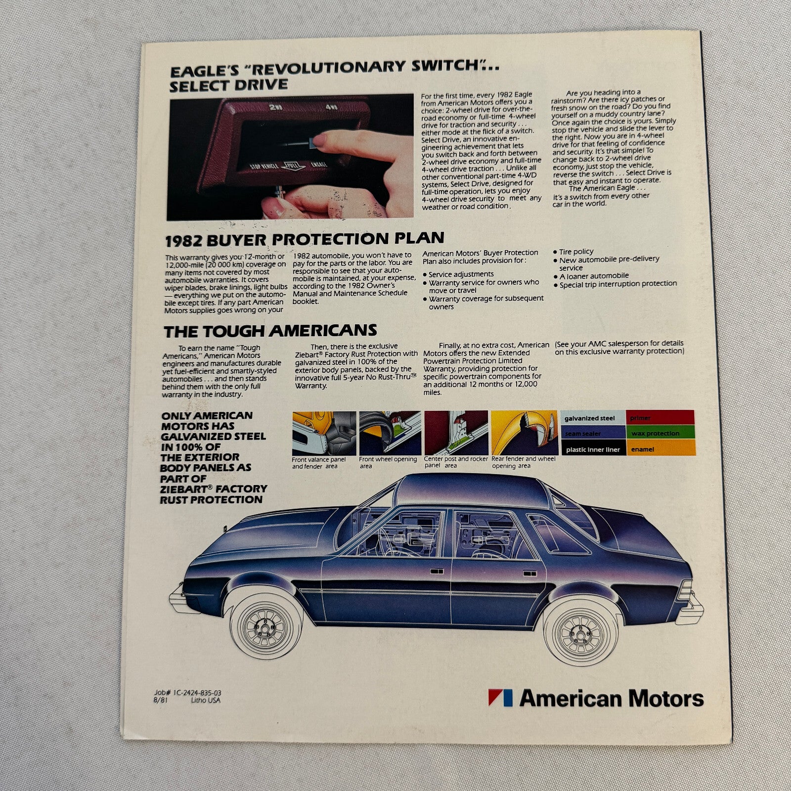 1982 AMC American Motors Eagle 4WD Sales Brochure Catalog Advertising