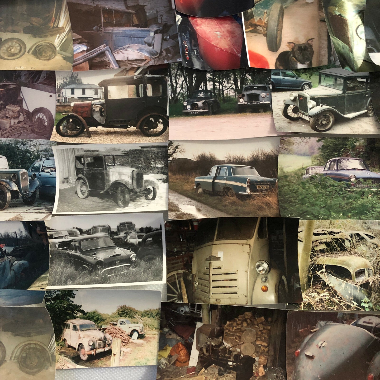 Vintage Austin Barn Find Junk Yard Car Truck Part Photo Photograph Lot of 30