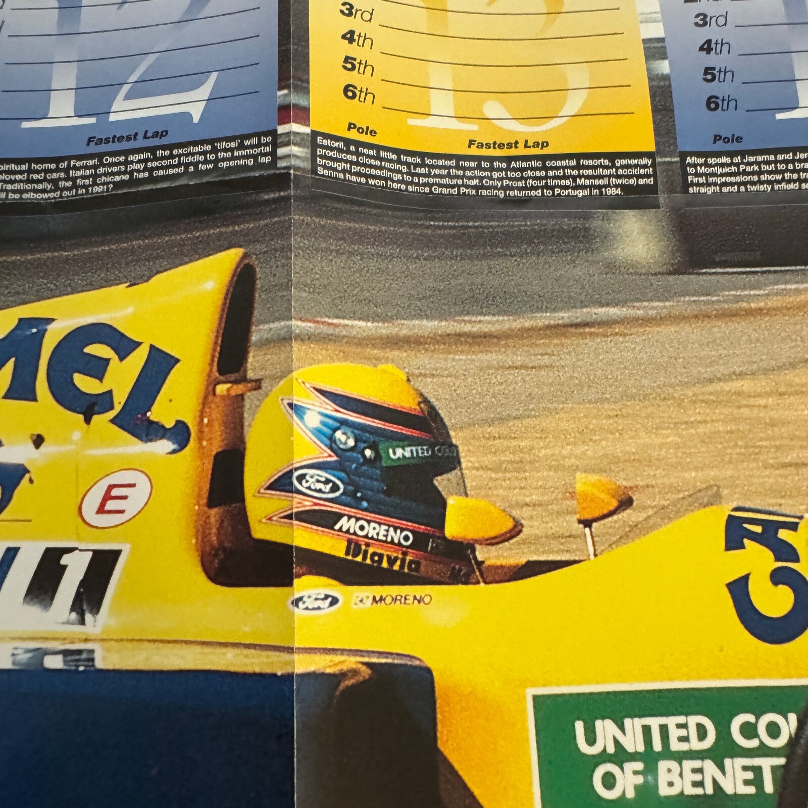 1991 Benetton Ford F1 Racing Poster Nelson Piquet Roberto Moreno Formula One