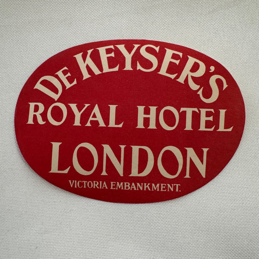 Vintage Travel Luggage Label Ke Keysers Royal Hotel London UK