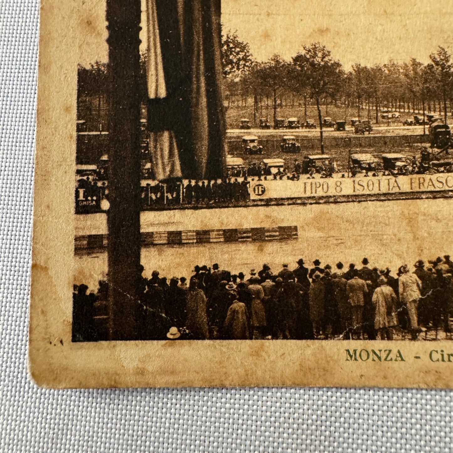 Vintage Monza Race Track Italian Postcard Post Card 1928 Pen Notation