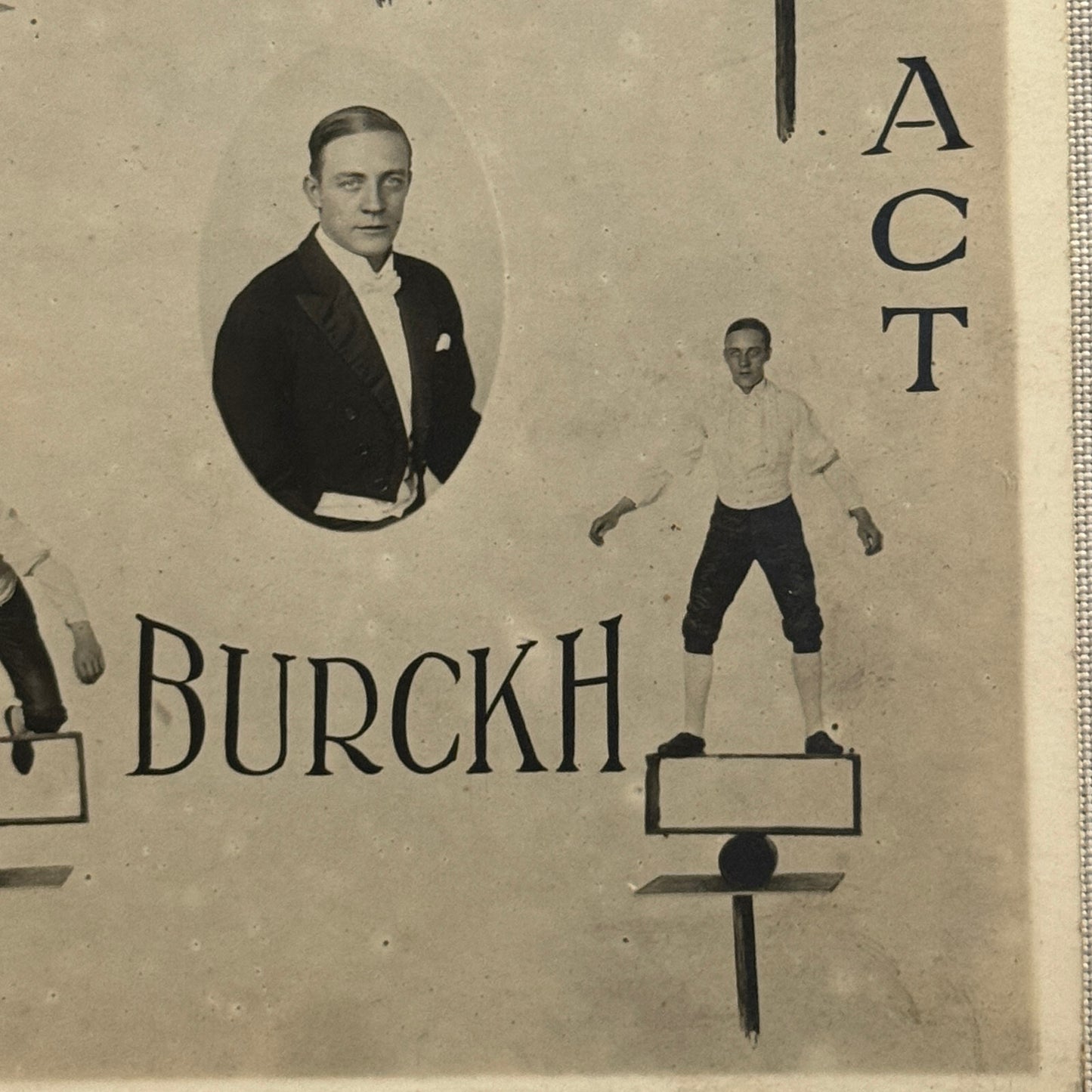 Vintage Circus Balancing Act Acrobat Postcard Post Card Burckh European