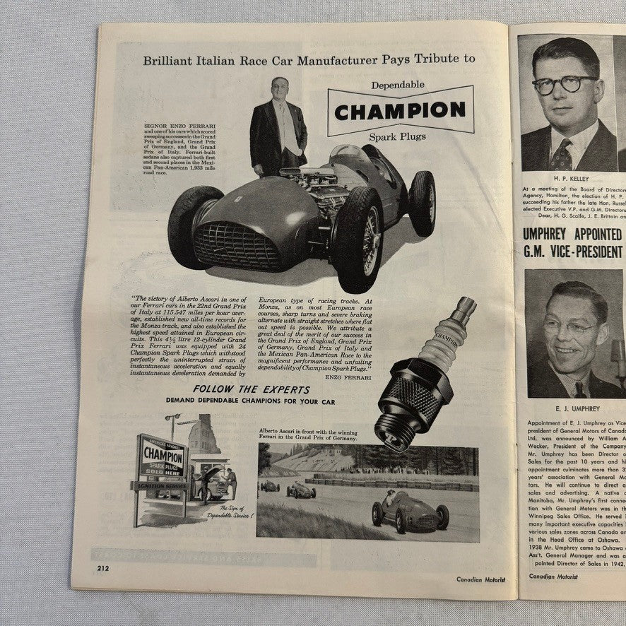 1952 Canadian Motorist Magazine Queen Elizabeth CNE Autoshow Motor Show Sept