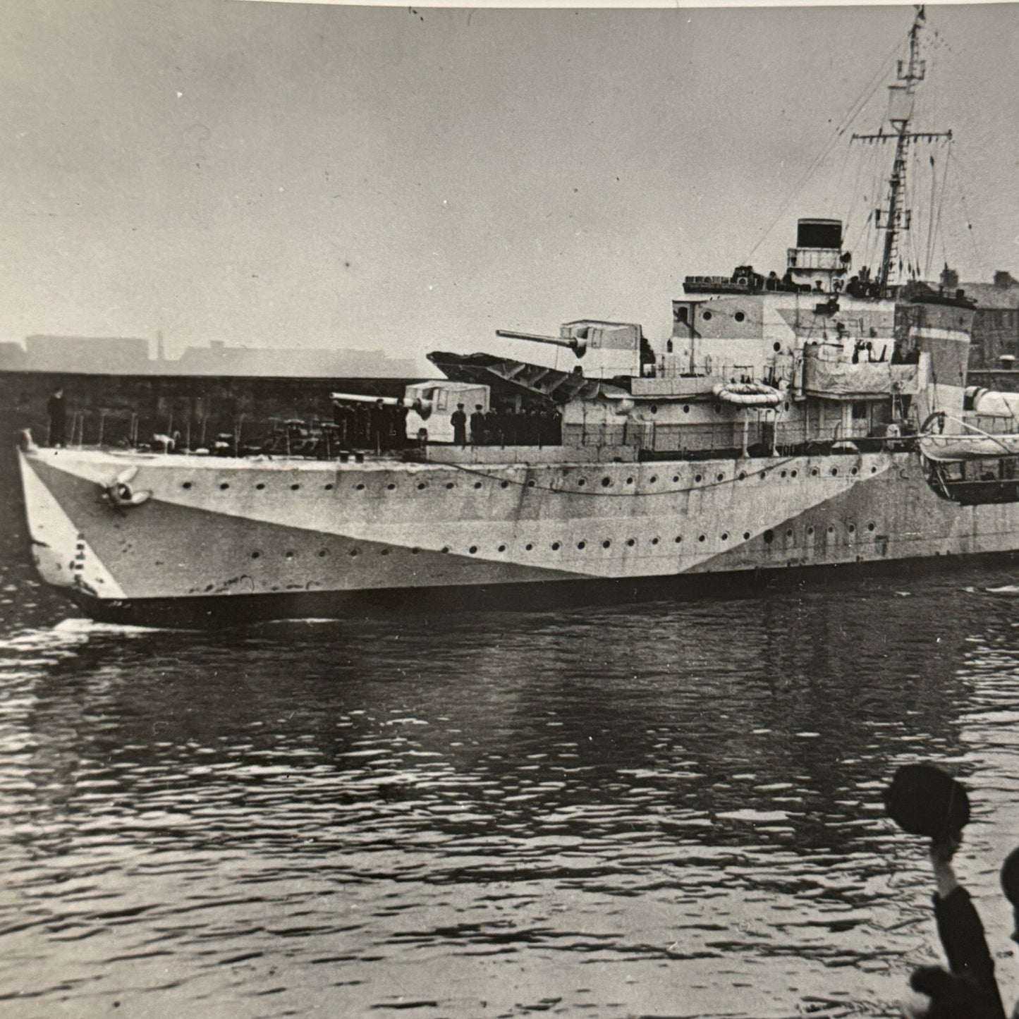 Royal Canadian Navy HMS Hesperus Ship Photo Vintage Military Photograph