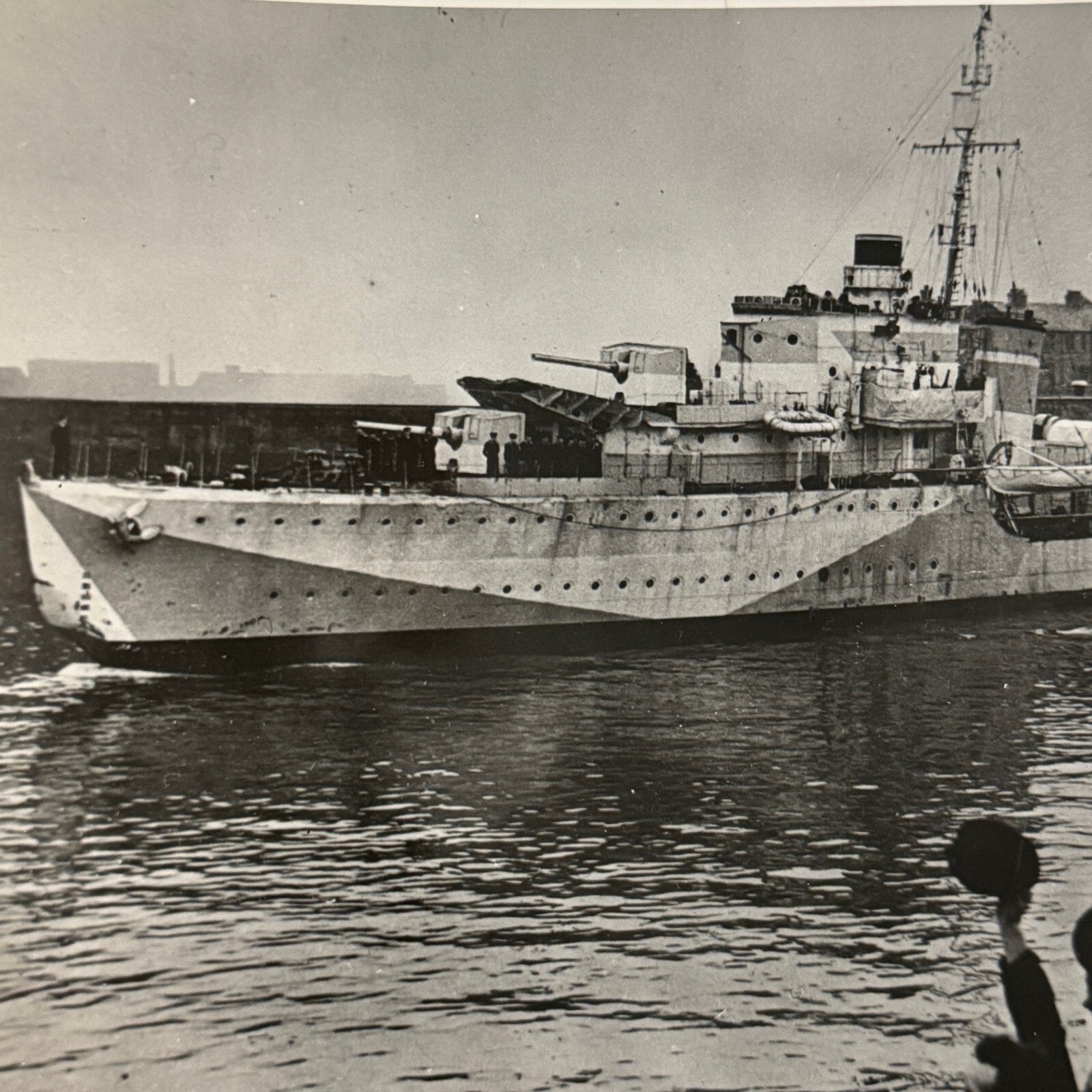 Royal Canadian Navy HMS Hesperus Ship Photo Vintage Military Photograph