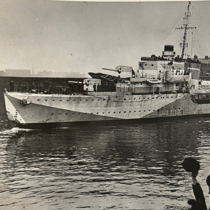 Royal Canadian Navy HMS Hesperus Ship Photo Vintage Military Photograph