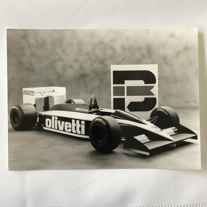 Vintage Olivetti Brabham Racing BMW 55 Car Photo Photograph 1986