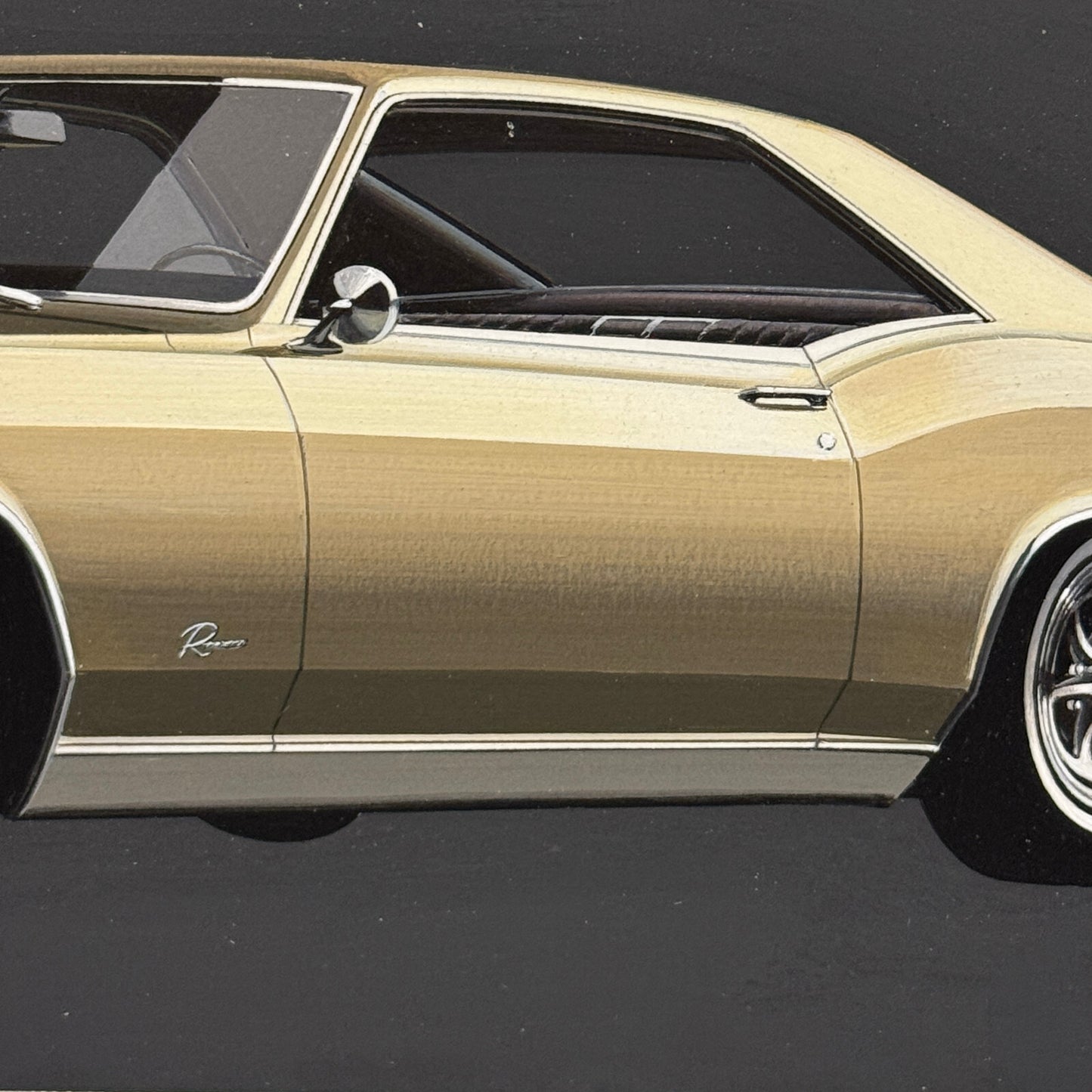 Vintage Buick Riviera Car Illustration Art Drawing Hand Drawn Robert Preis