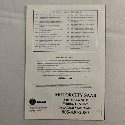 1993 Saab 900 Car Sales Brochure Catalog Advertising