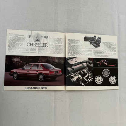 1988 Chrysler LeBaron GTS Car Sales Brochure Catalog Advertising