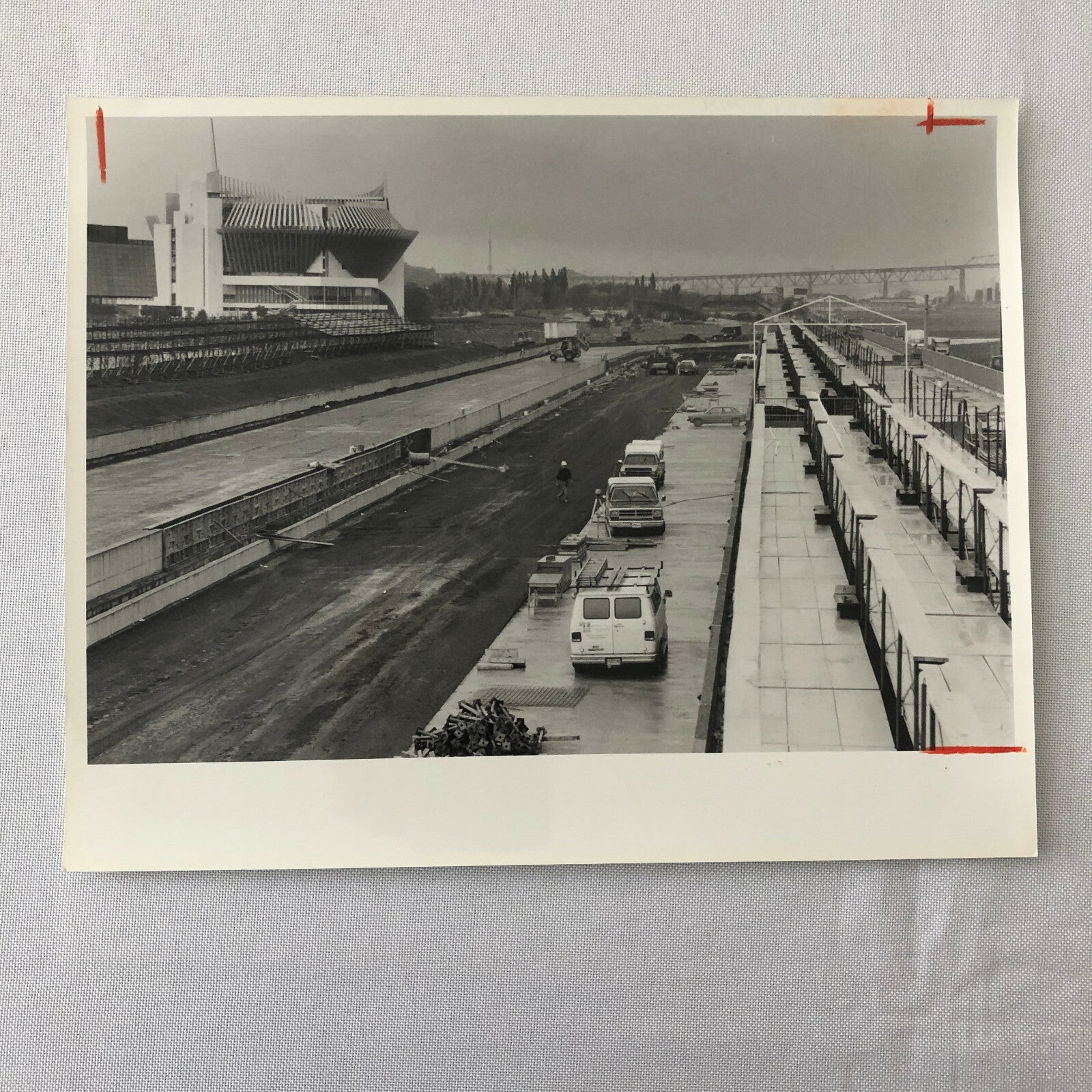 Vintage Press Photo Photograph Montreal Race Track Construction 1988