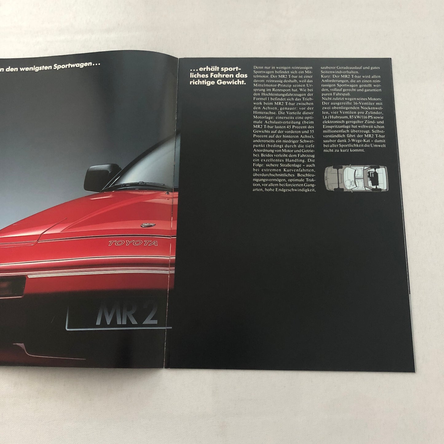Vintage Toyota MR2 Car Sales Brochure Catalog Advertising GERMAN TEXT