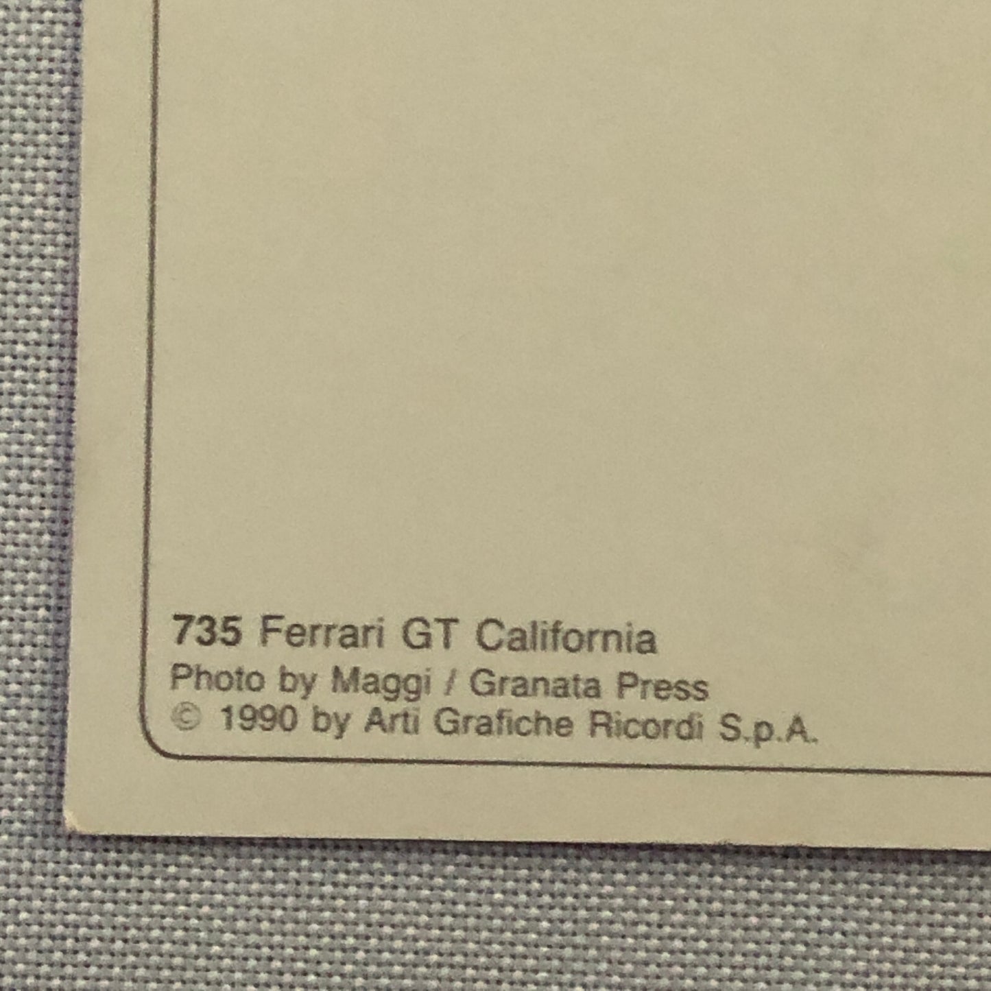 Ferrari 250 California GT Cabriolet Postcard Post Card 1990