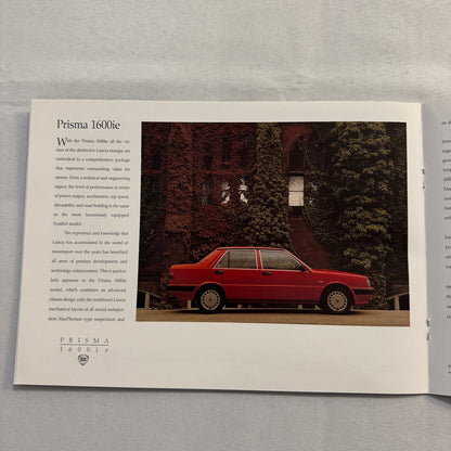 Lancia Prisma Car Sales Brochure Catalog Advertising Prisma Symbol 1600ie