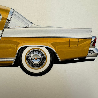 1956 Studebaker Golden Hawk Automobile Illustration Art Drawing Hand Drawn