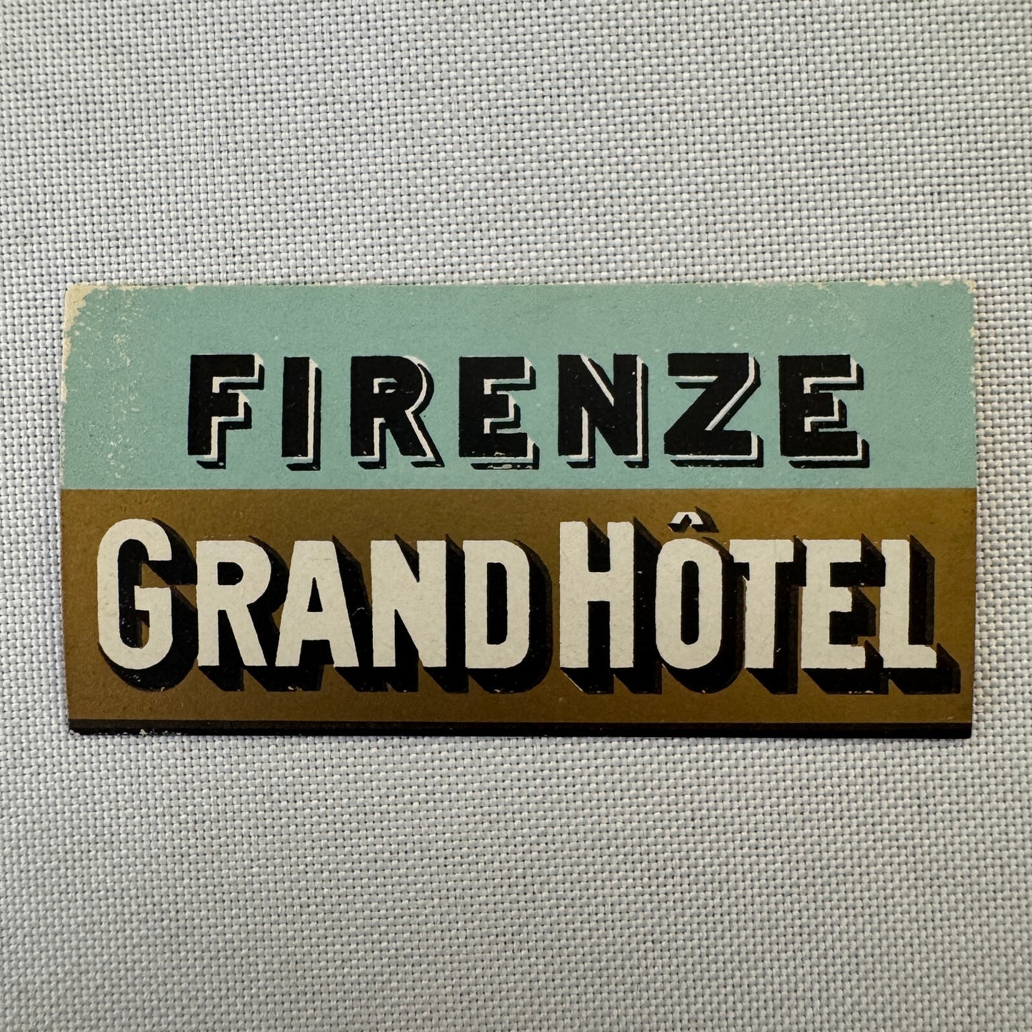 Vintage Hotel Travel Label Hotel Firenze Grand Hotel Florence Italy Italian