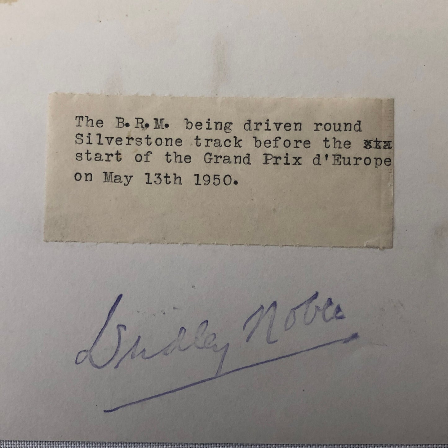 Vintage Racing Photo Photograph BRM Car at Silverstone 1950