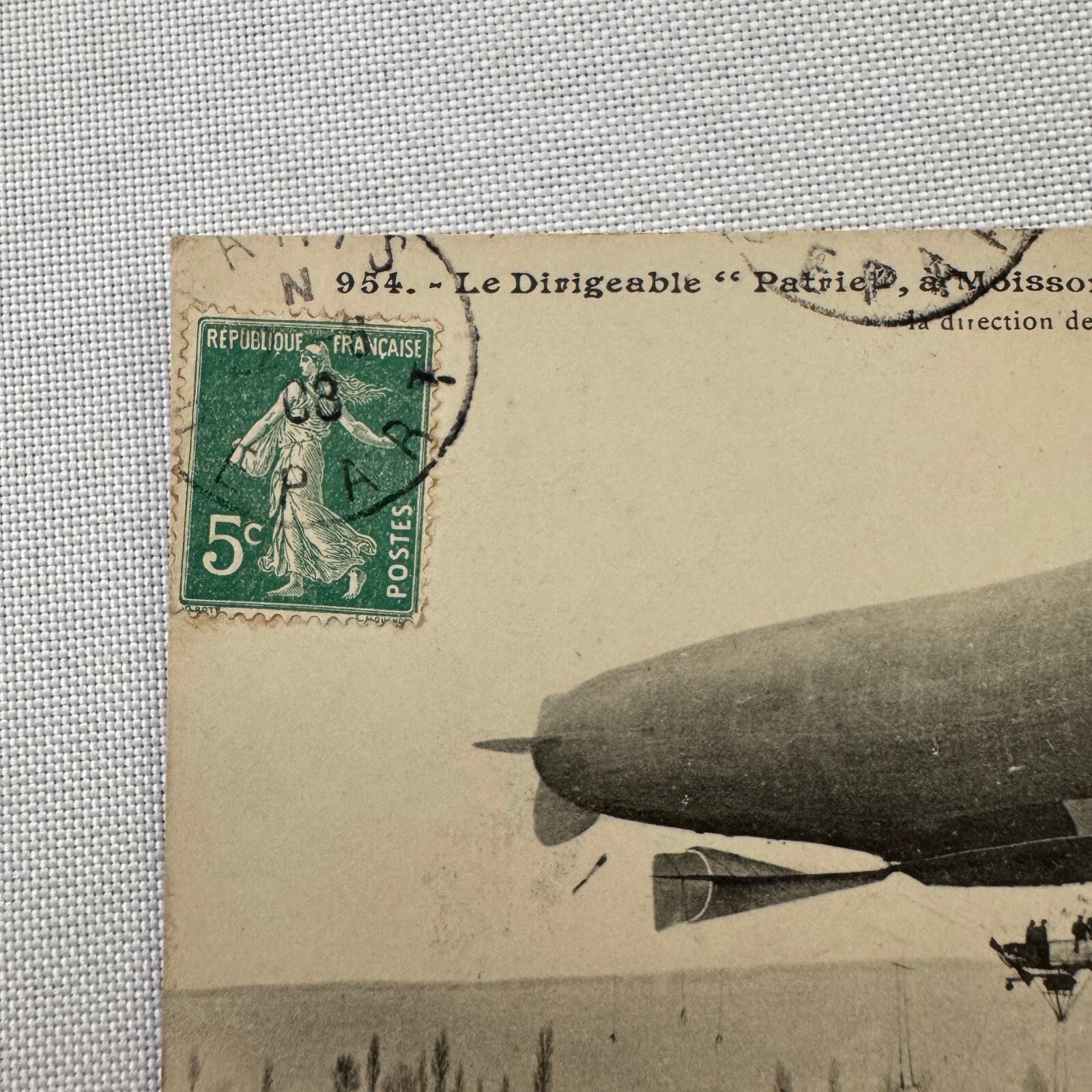 Vintage Military Airship Dirigible Zeppelin Patrie Postcard Post Card French