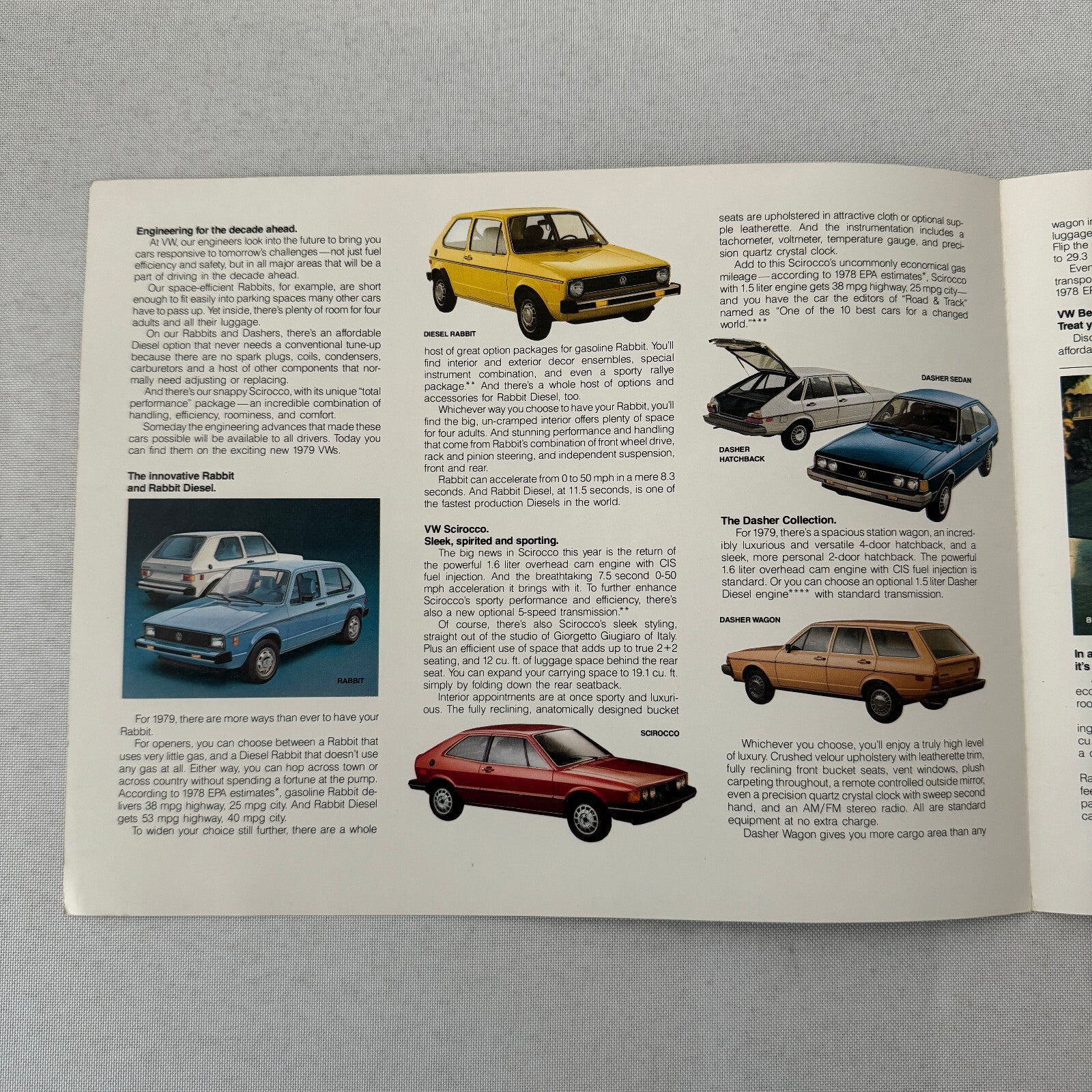 1979 Volkswagen VW Sales Brochure Catalog Scirocco Bus Campmobile Beetle Dasher