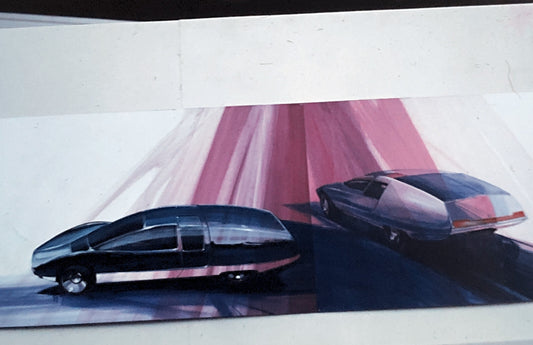 35MM Vintage Photo Slide Concept Car Prototype Design Sketch Illustration
