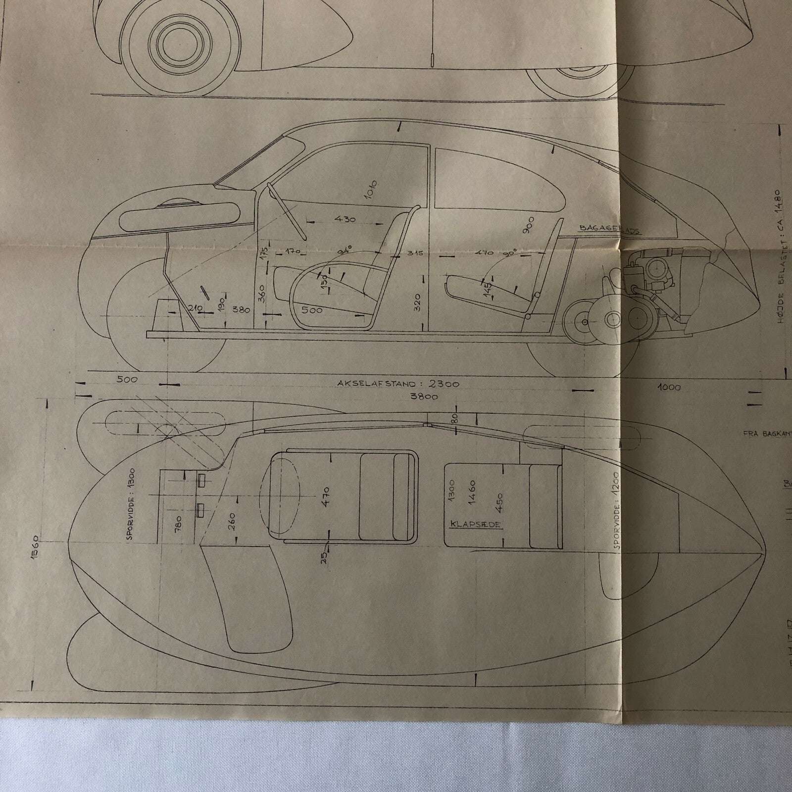 1936 Coachbuilder Car Design Blueprint Rendering Blue Print Streamline Coupe