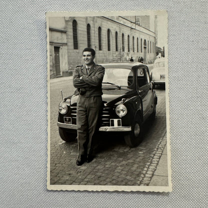 Vintage Photograph Photo Print Man with Car Automobile Italy Italian