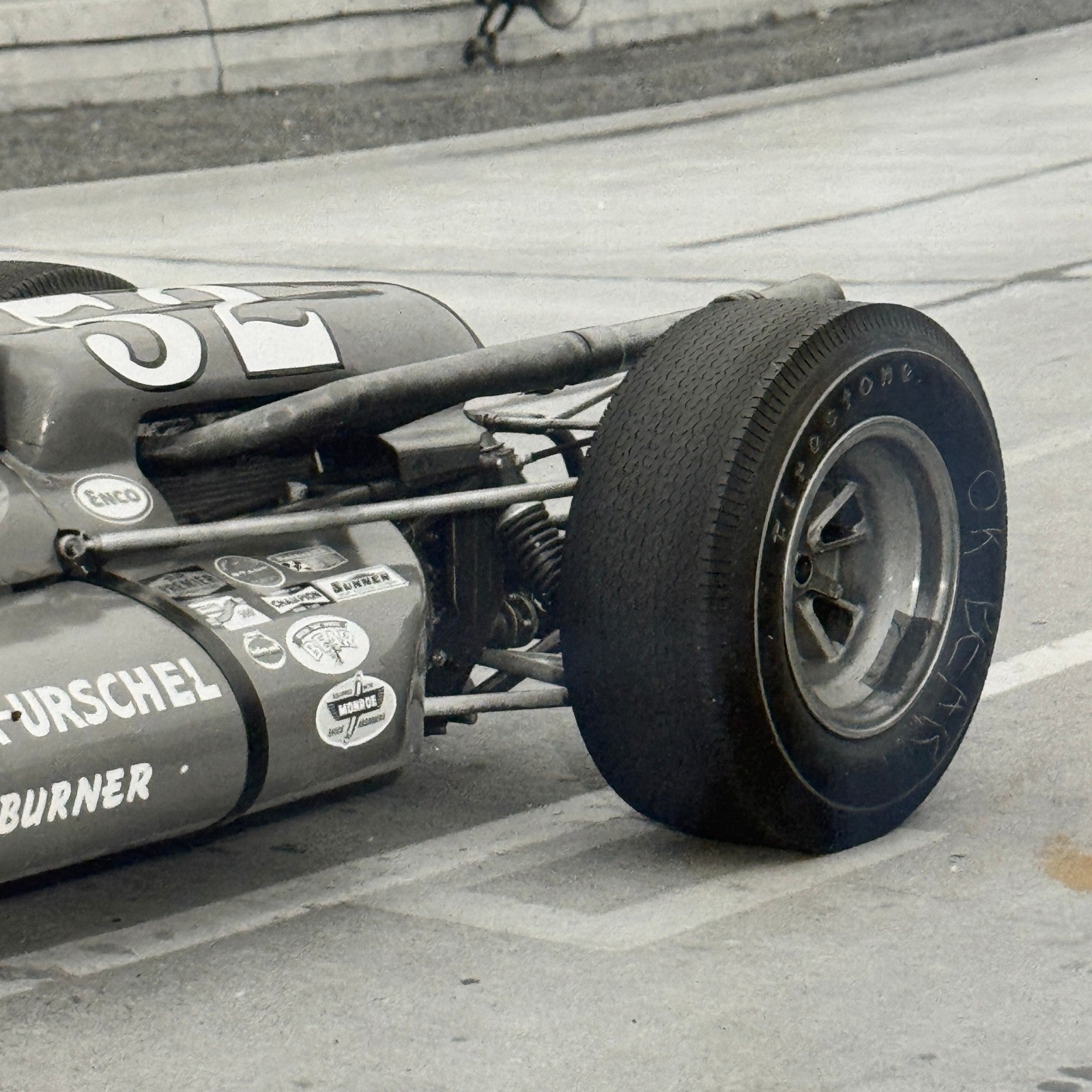 Vintage Racing Photo Photograph Jack Brabham 1964 Indianapolis Motor Speedway