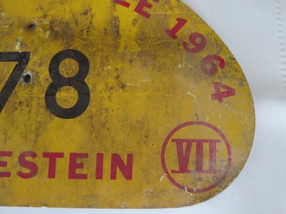 1964 Rond de Zuiderzee Rally Rallye Participant Plate #178 - Vredestein 