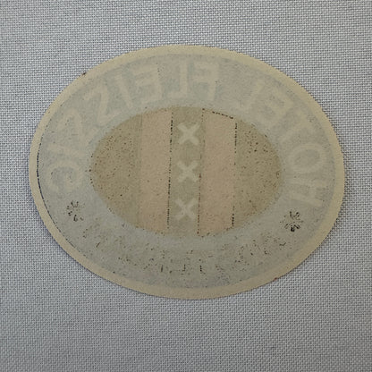 Vintage Hotel Travel Luggage Label Hotel Fleissig Amsterdam Holland Dutch