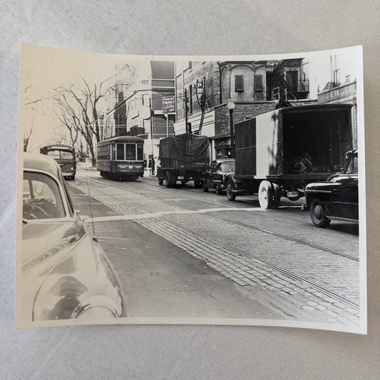 Vintage Photograph Truck Automobile Street Car Street Scene Photo Print